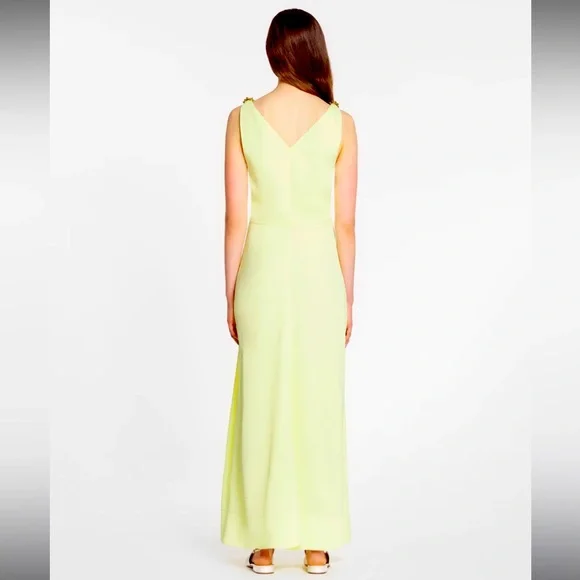 Lanvin Sleeveless B Neck Flare MIDI Dress Gown in Satin. Size 40 Fr. - Picture 3 of 10